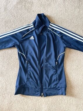 adidas Navy Blue Track Jacket ladies small